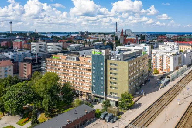 Toimitilakiinteistö Tampereen Rautatienkatu 23, ilmakuva